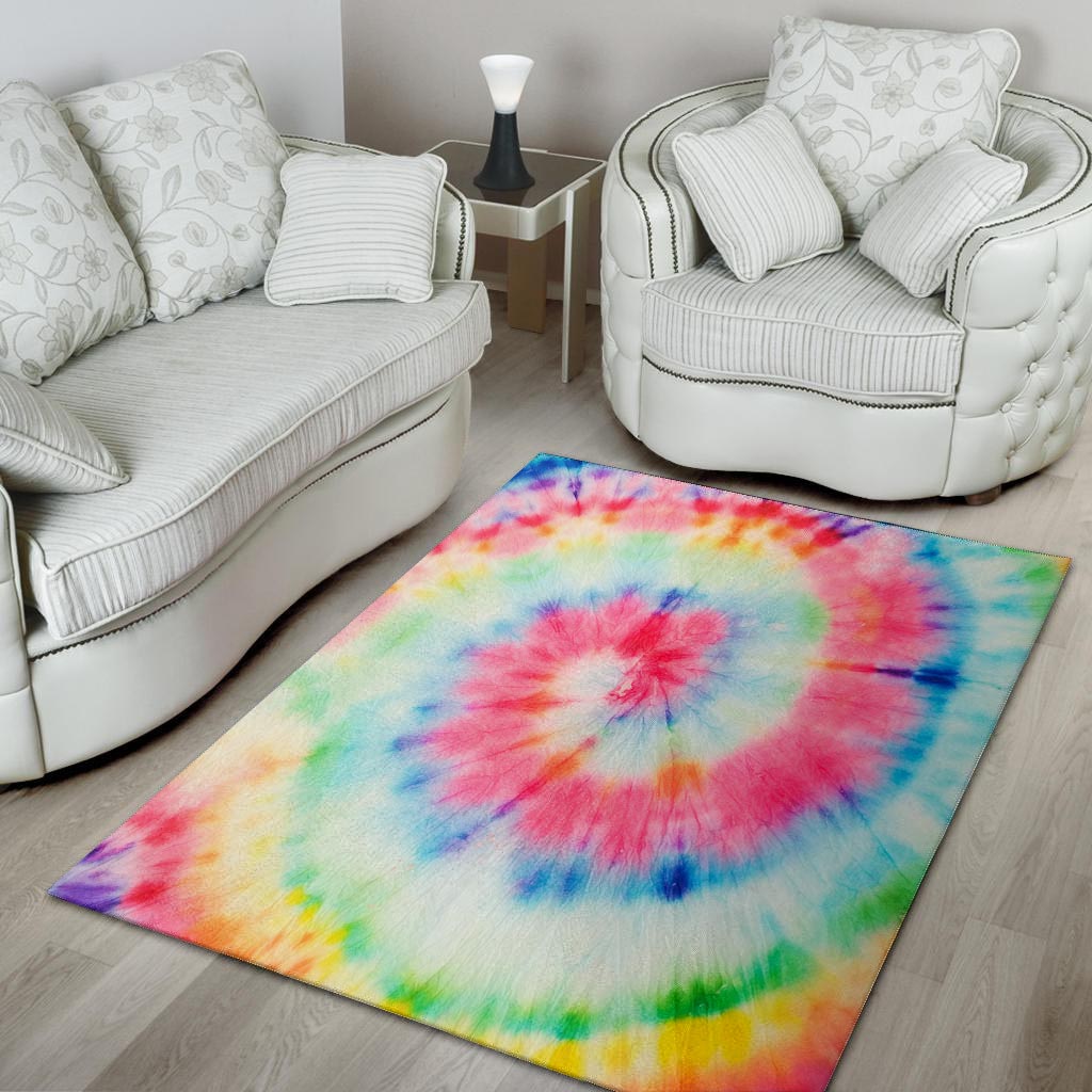 Rainbow Tie Dye Print Floor Mat-grizzshop