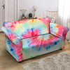 Rainbow Tie Dye Print Loveseat Cover-grizzshop