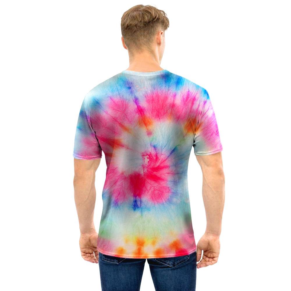 Rainbow Tie Dye Print Men T Shirt-grizzshop