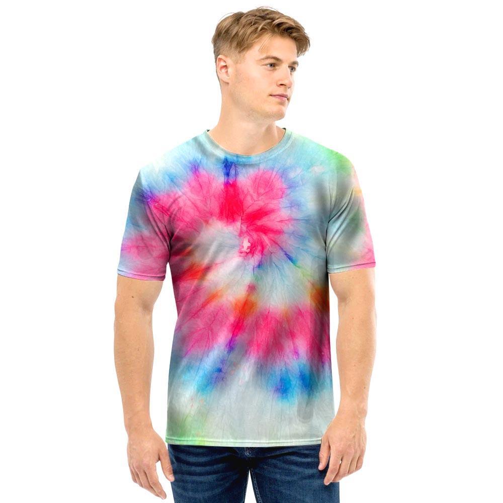 Rainbow Tie Dye Print Men T Shirt-grizzshop