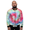 Rainbow Tie Dye Print Men's Bomber Jacket-grizzshop