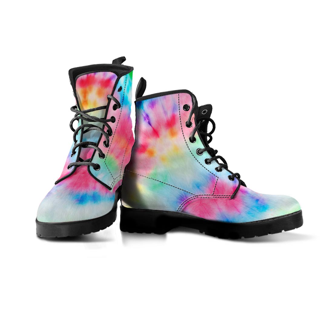 Rainbow Tie Dye Print Men's Boots-grizzshop