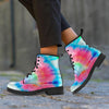 Rainbow Tie Dye Print Men's Boots-grizzshop