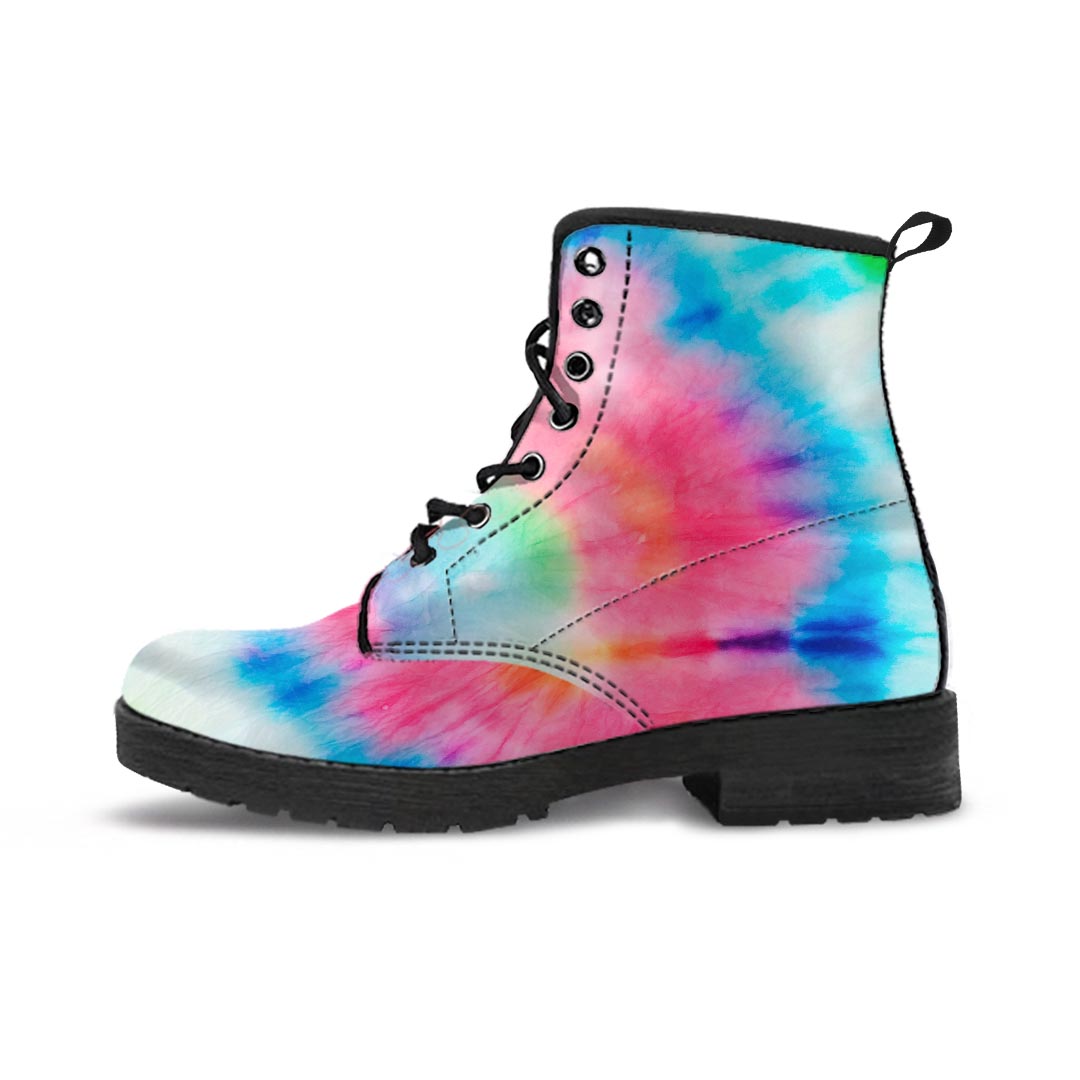 Rainbow Tie Dye Print Men's Boots-grizzshop