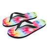 Rainbow Tie Dye Print Men's Flip Flops-grizzshop