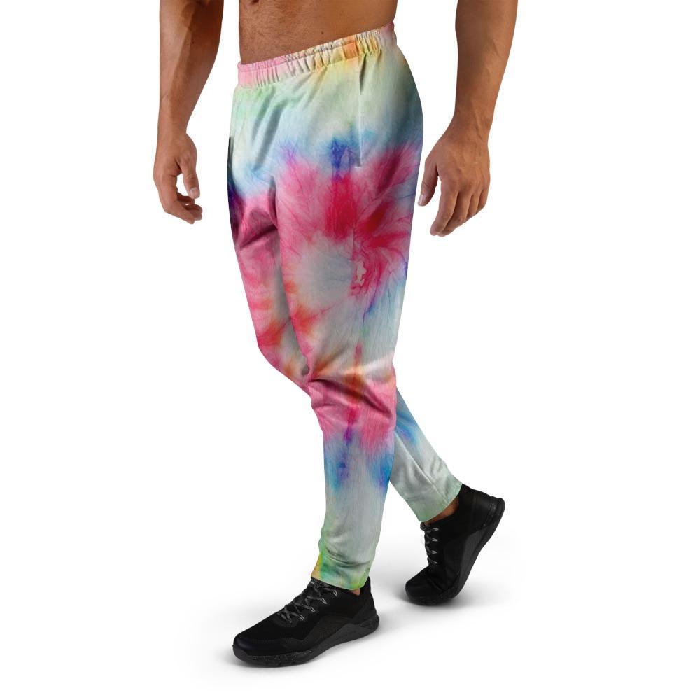 Rainbow Tie Dye Print Men's Joggers-grizzshop
