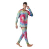 Rainbow Tie Dye Print Men's Pajamas-grizzshop