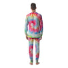 Rainbow Tie Dye Print Men's Pajamas-grizzshop