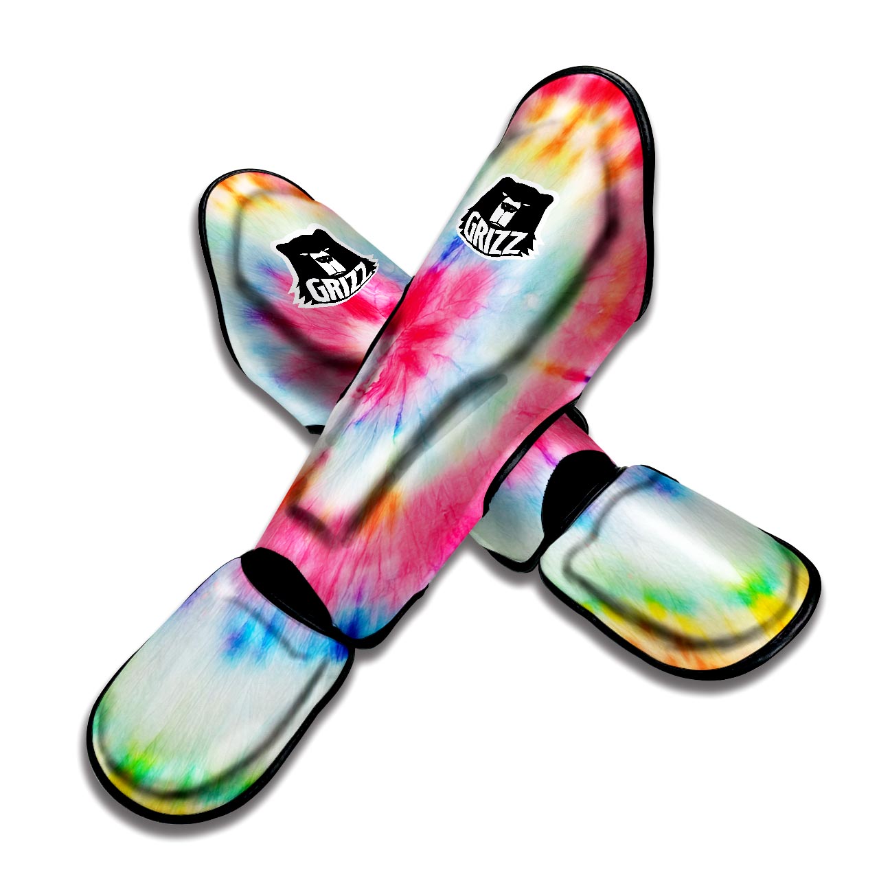 Rainbow Tie Dye Print Muay Thai Shin Guard-grizzshop