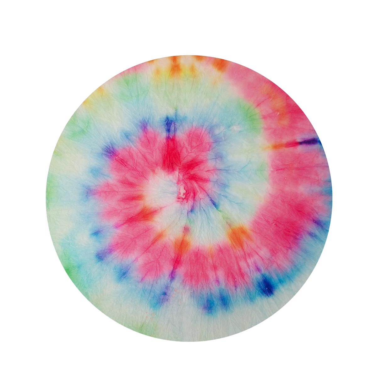 Rainbow Tie Dye Print Round Rug-grizzshop