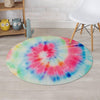 Rainbow Tie Dye Print Round Rug-grizzshop