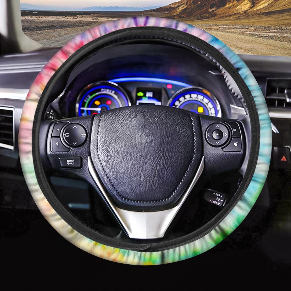 Rainbow Tie Dye Print Steering Wheel Cover-grizzshop