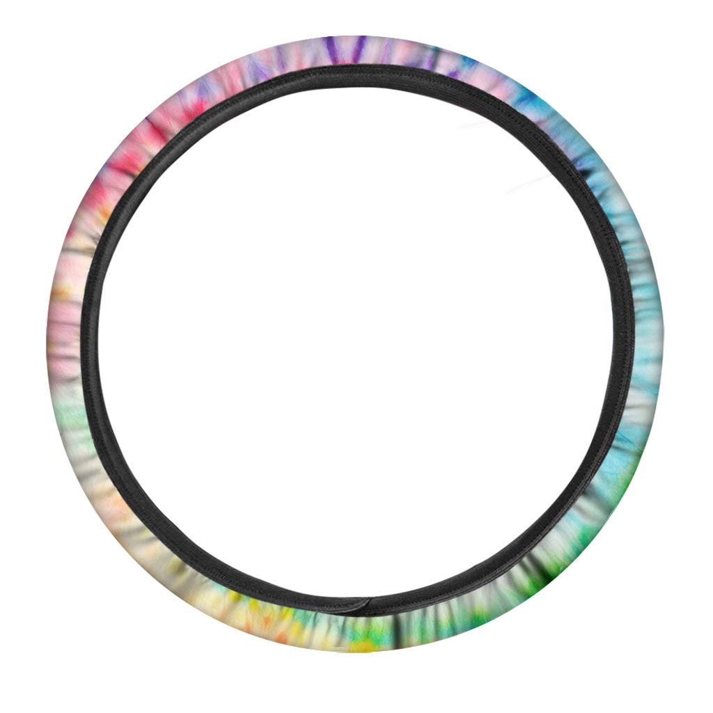 Rainbow Tie Dye Print Steering Wheel Cover-grizzshop