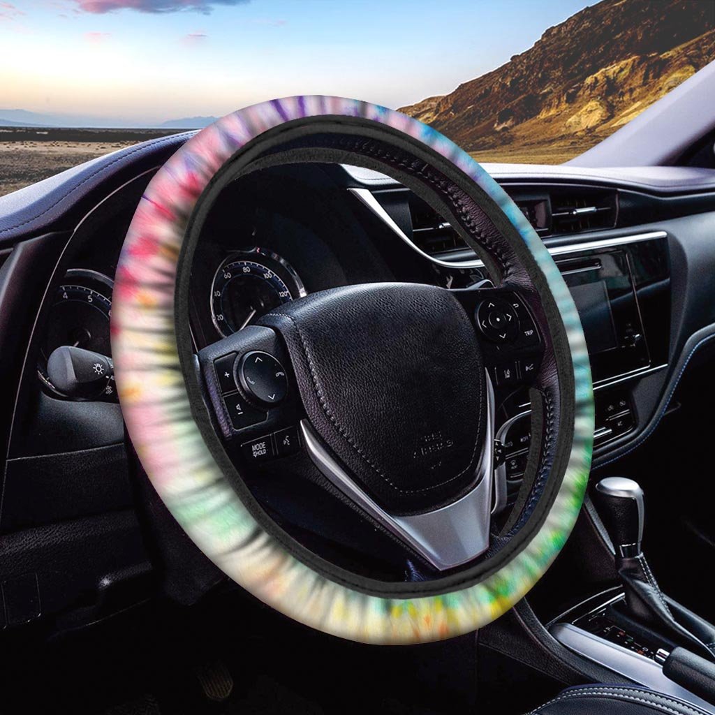 Rainbow Tie Dye Print Steering Wheel Cover-grizzshop