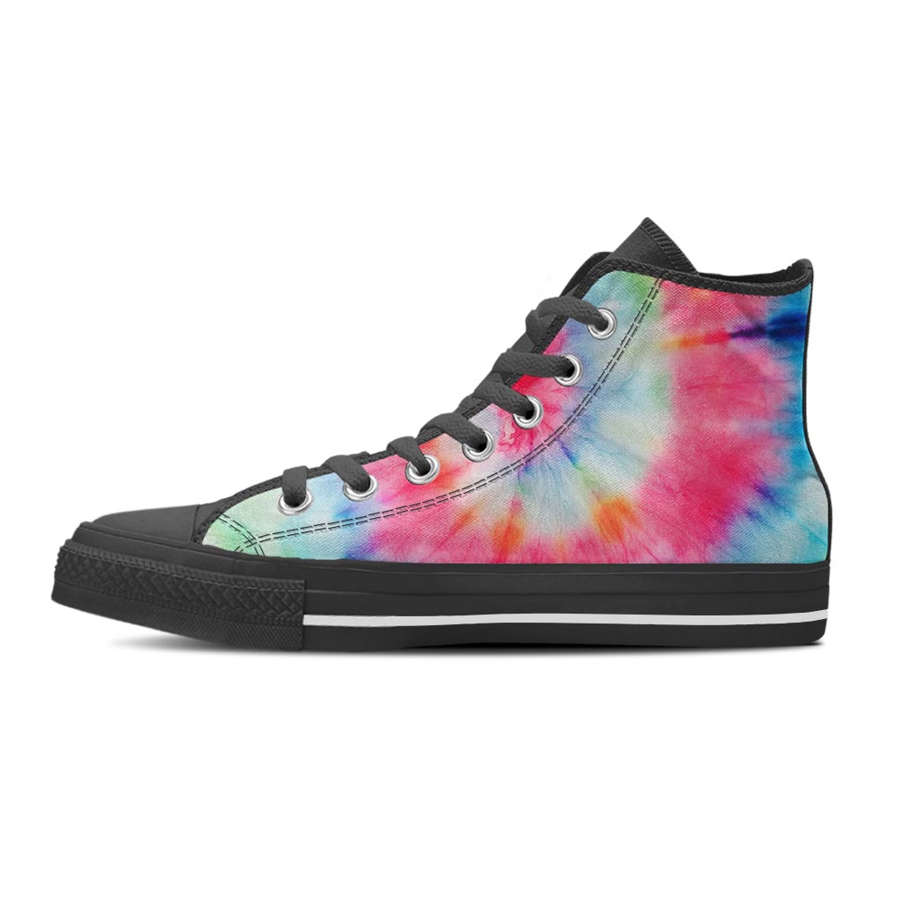 Rainbow Tie Dye Print Women's High Top Shoes-grizzshop
