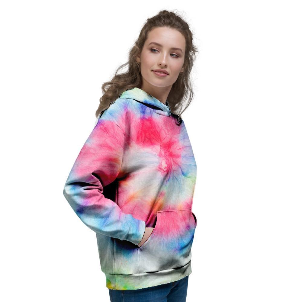 Rainbow Tie Dye Print Women's Hoodie-grizzshop