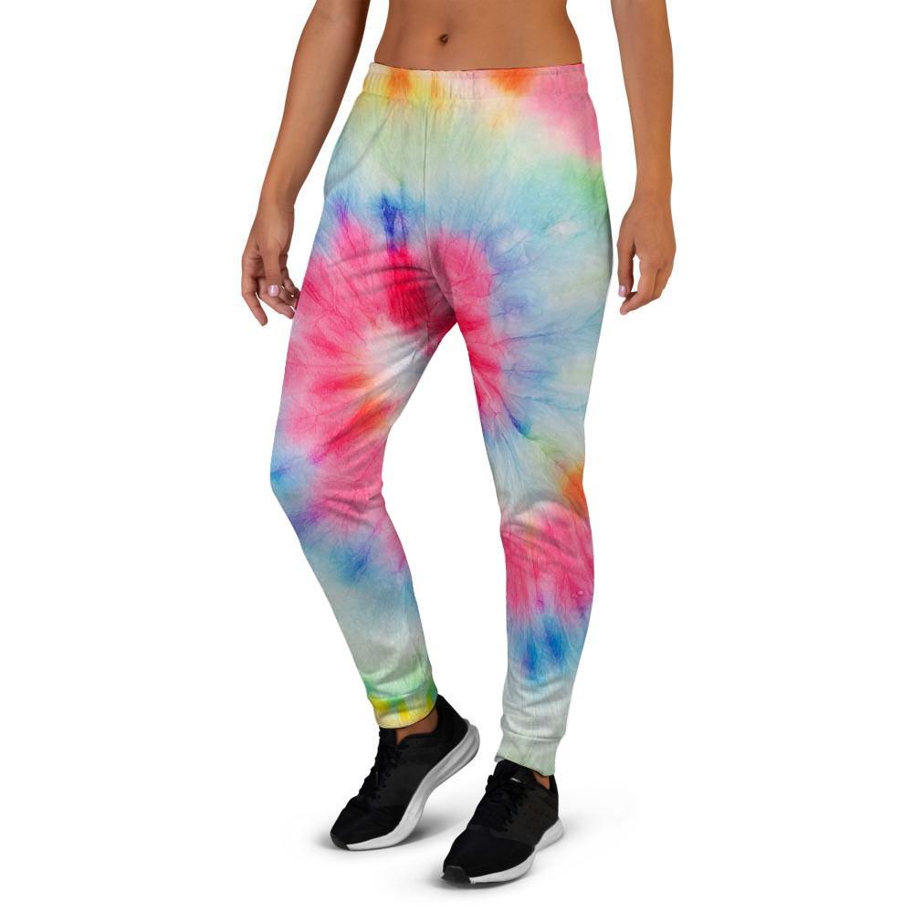 Rainbow Tie Dye Print Women's Joggers-grizzshop