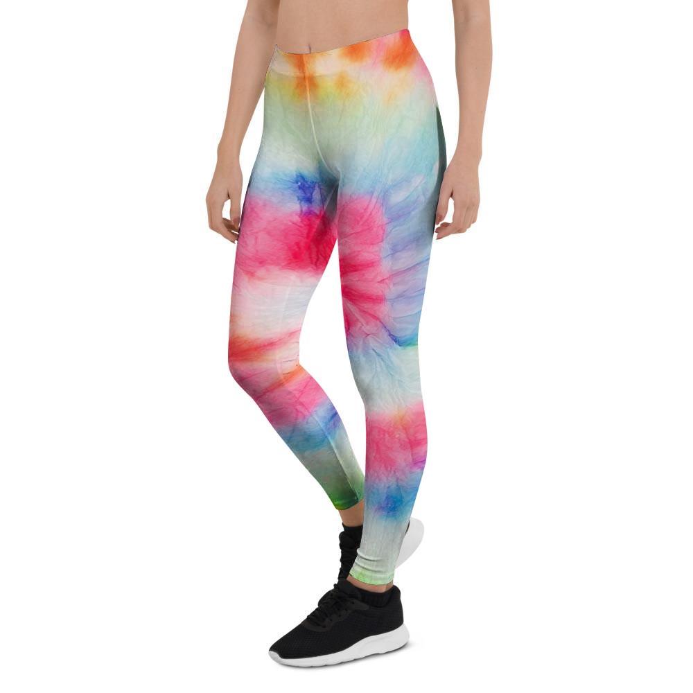 Rainbow Tie Dye Print Women's Leggings-grizzshop