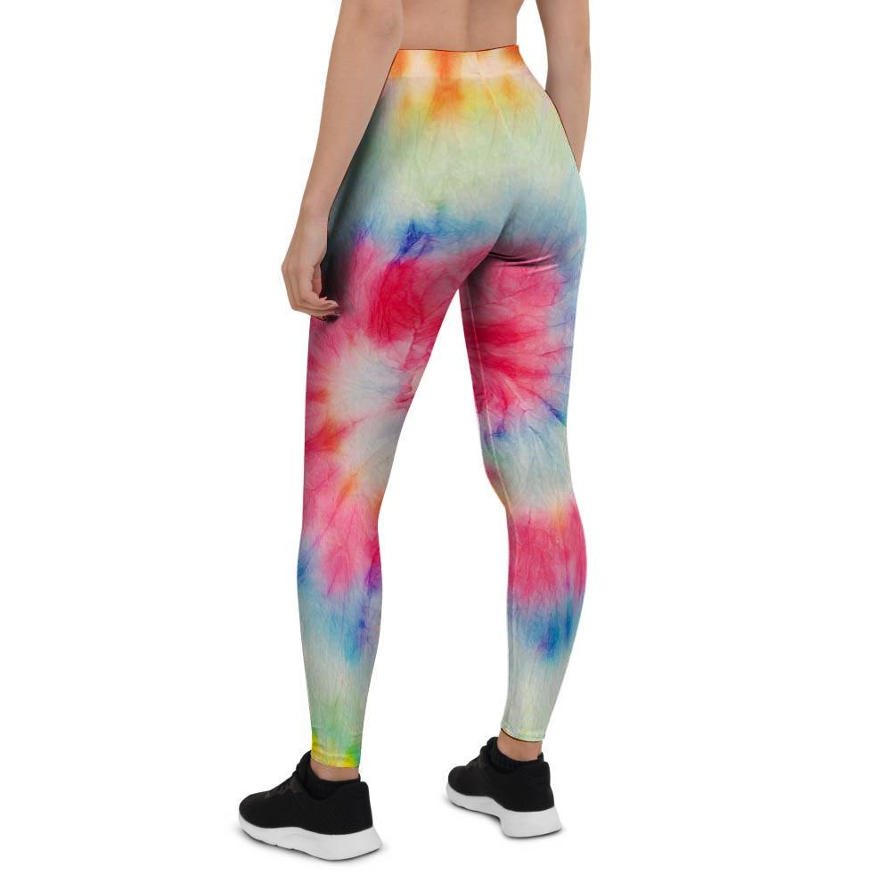 Rainbow Tie Dye Print Women's Leggings-grizzshop