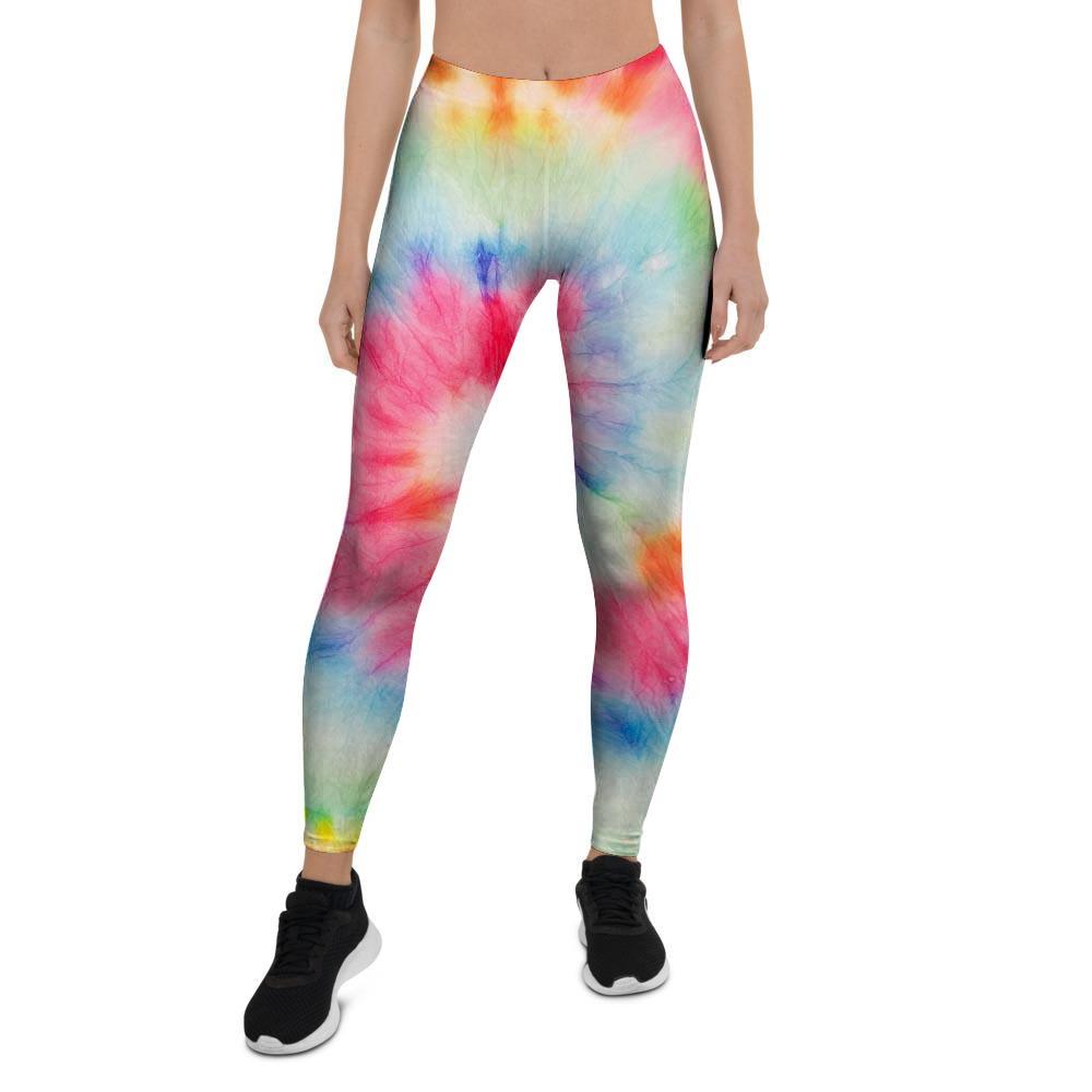 Rainbow Tie Dye Print Women's Leggings-grizzshop