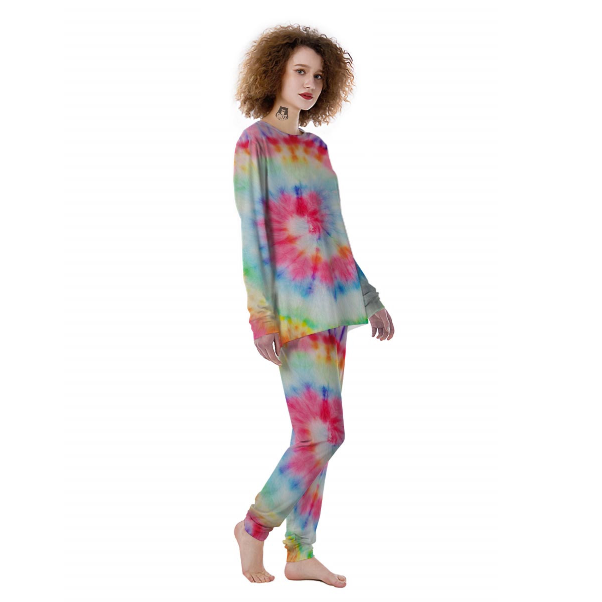 Rainbow Tie Dye Print Women's Pajamas-grizzshop