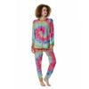 Rainbow Tie Dye Print Women's Pajamas-grizzshop