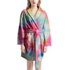 Rainbow Tie Dye Print Women's Robe-grizzshop