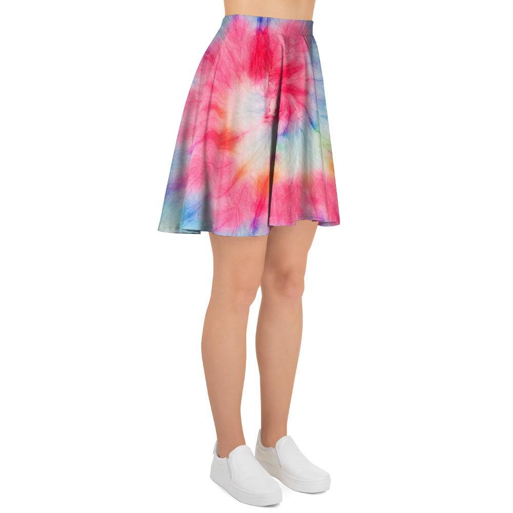 Rainbow Tie Dye Print Women's Skirt-grizzshop
