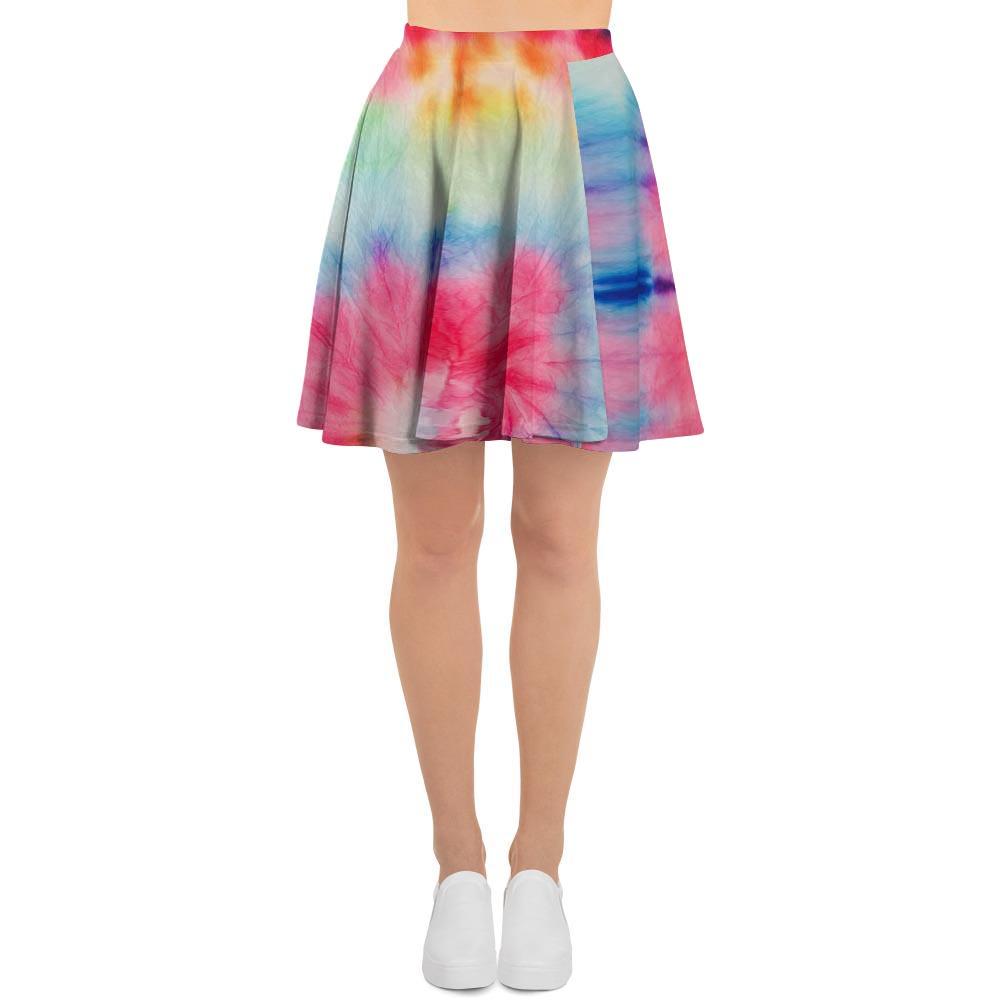 Rainbow Tie Dye Print Women's Skirt-grizzshop