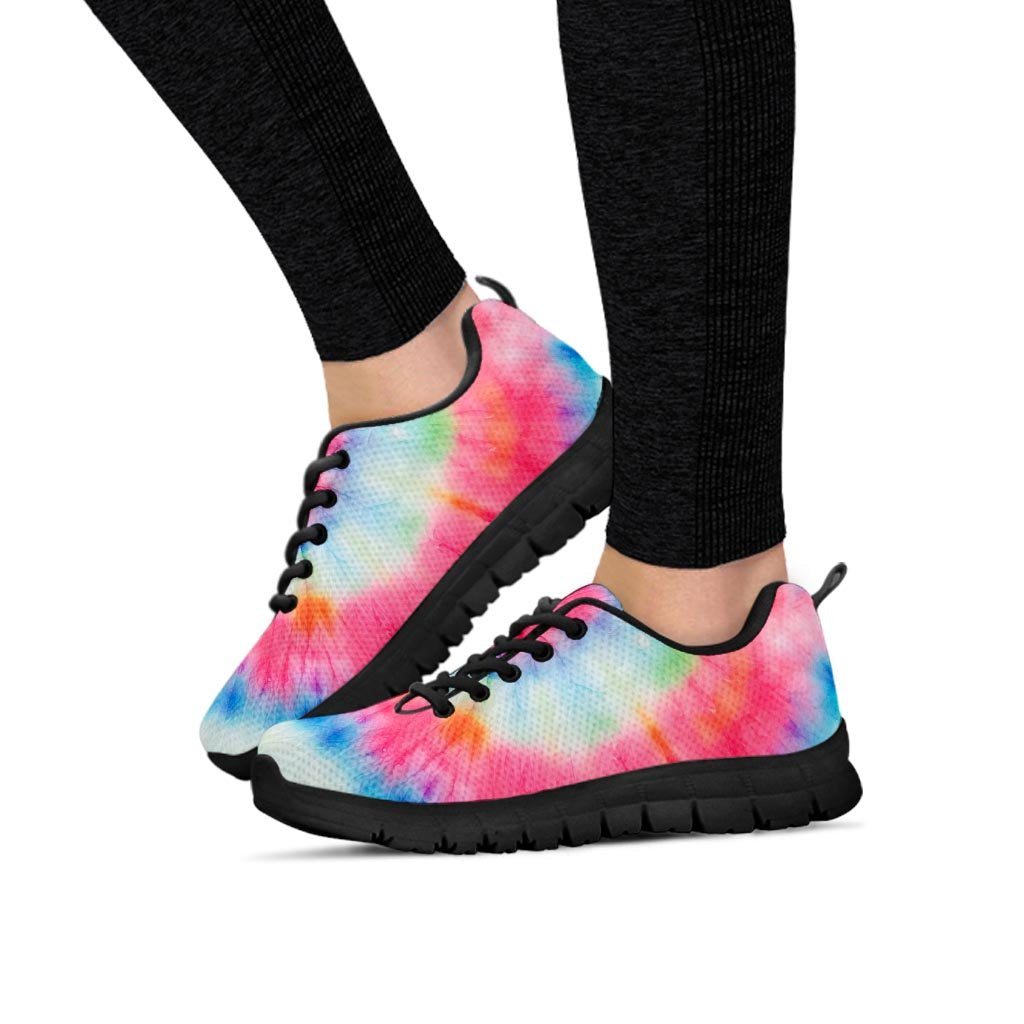 Rainbow Tie Dye Print Women's Sneakers-grizzshop