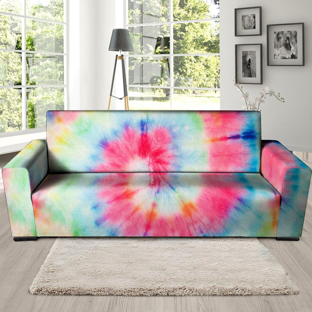 Rainbow Tie Dye Sofa Cover-grizzshop