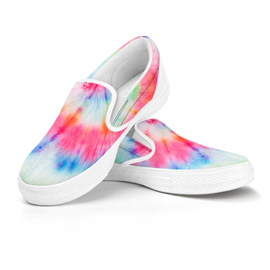 Rainbow Tie Dye Women's Slip On Sneakers-grizzshop