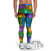 Rainbow Tiger Eyes Print Pattern Men's Leggings-grizzshop