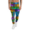 Rainbow Tiger Eyes Print Pattern Men's Leggings-grizzshop