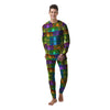 Rainbow Tiger Eyes Print Pattern Men's Pajamas-grizzshop