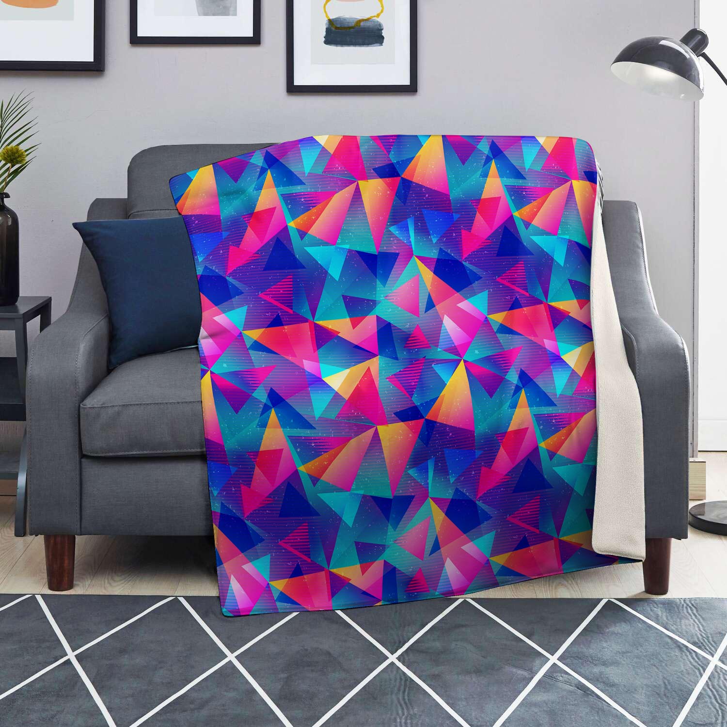 Rainbow Triangle Geometric Blanket-grizzshop