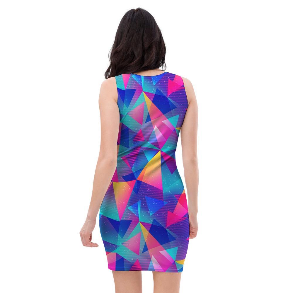 Rainbow Triangle Geometric Bodycon Dress-grizzshop