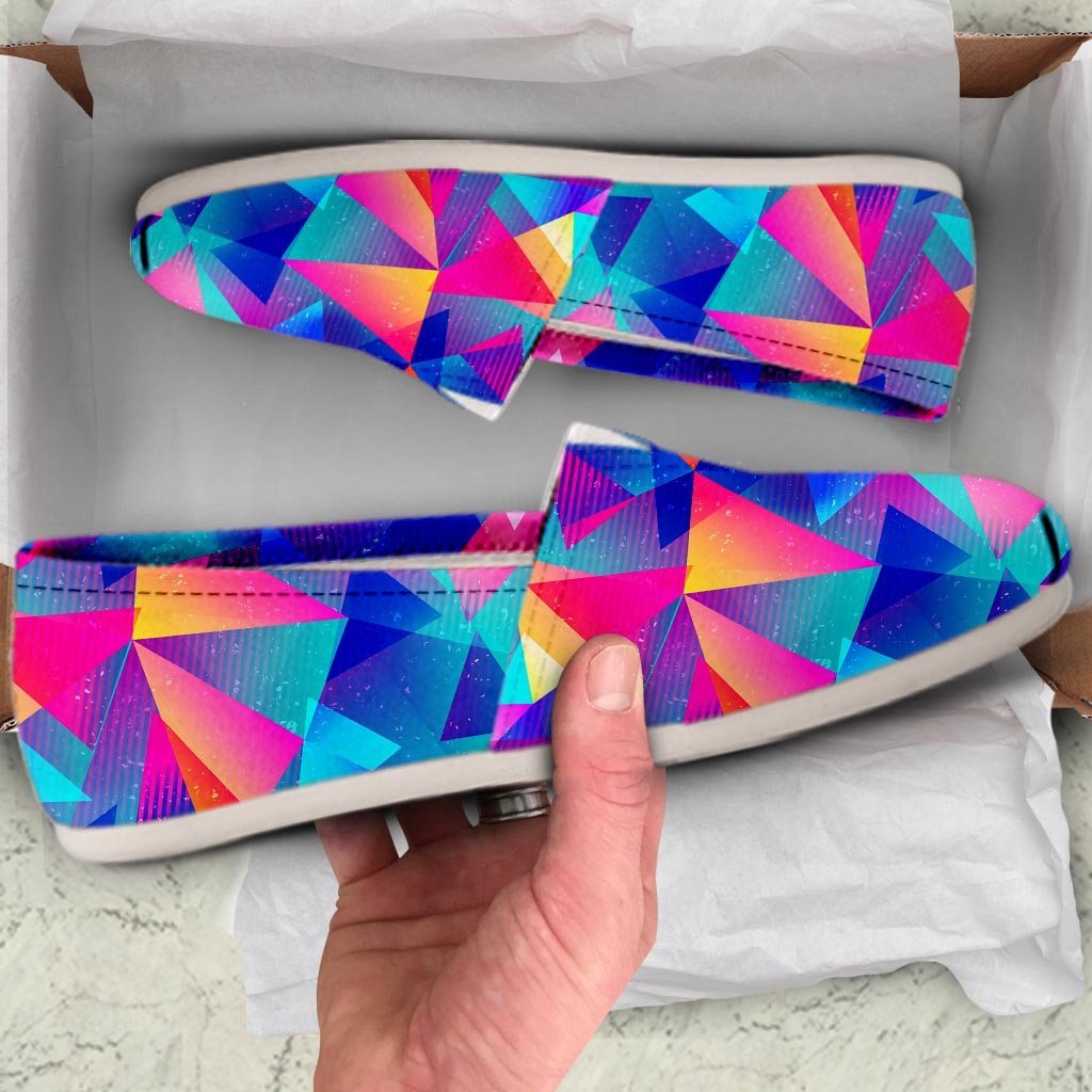 Rainbow Triangle Geometric Canvas Shoes-grizzshop