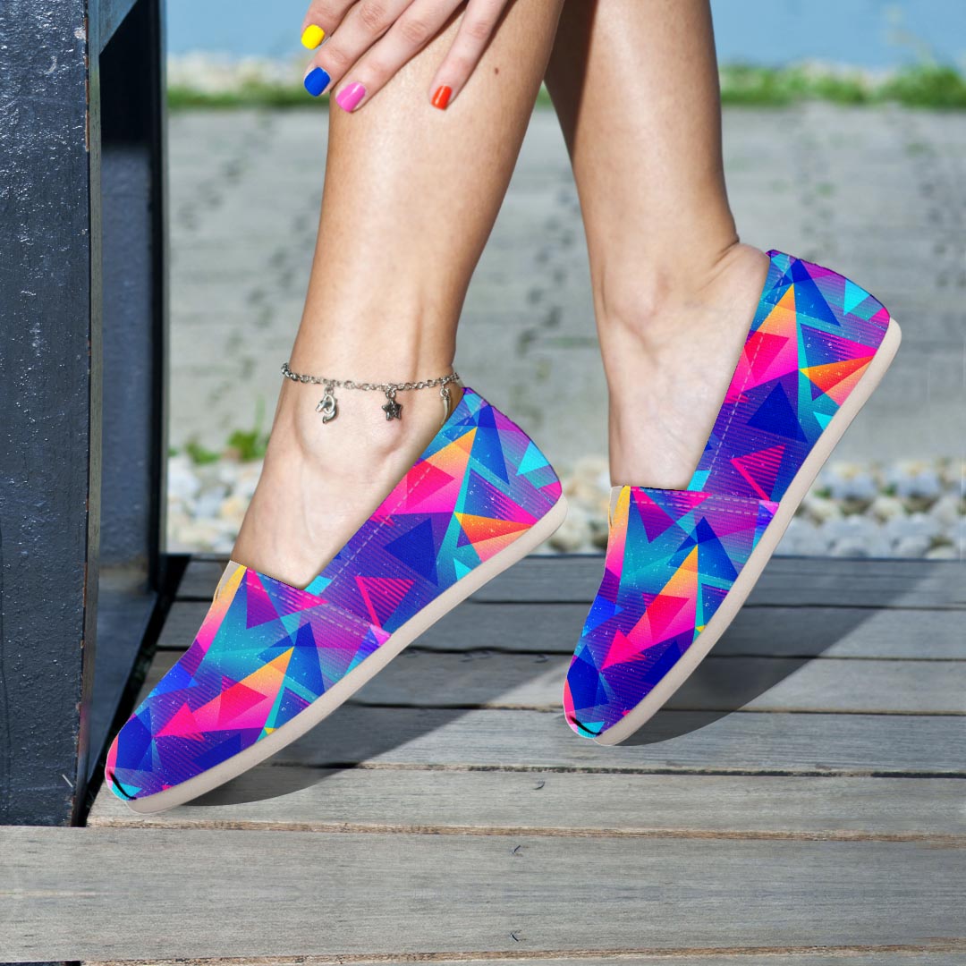 Rainbow Triangle Geometric Canvas Shoes-grizzshop
