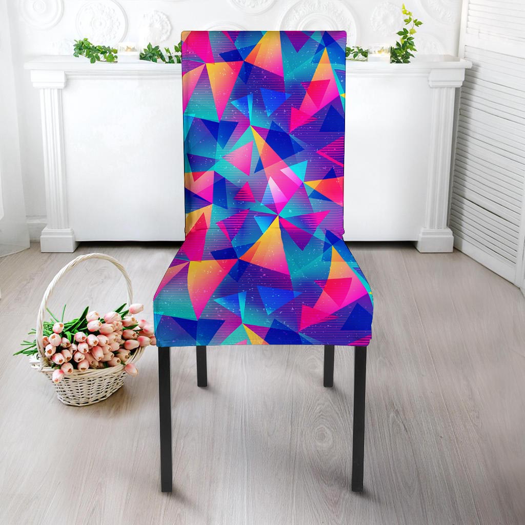Rainbow Triangle Geometric Chair Cover-grizzshop