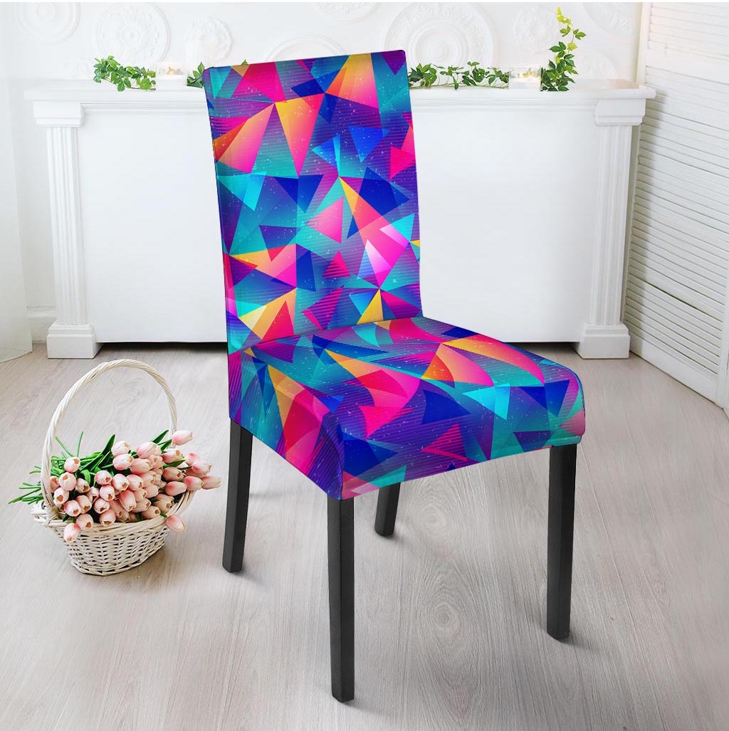Rainbow Triangle Geometric Chair Cover-grizzshop