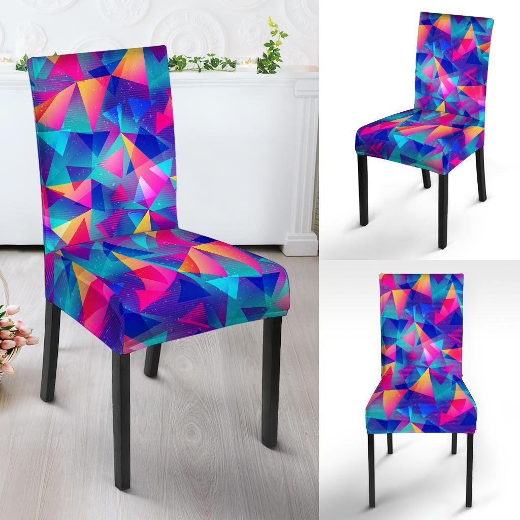 Rainbow Triangle Geometric Chair Cover-grizzshop