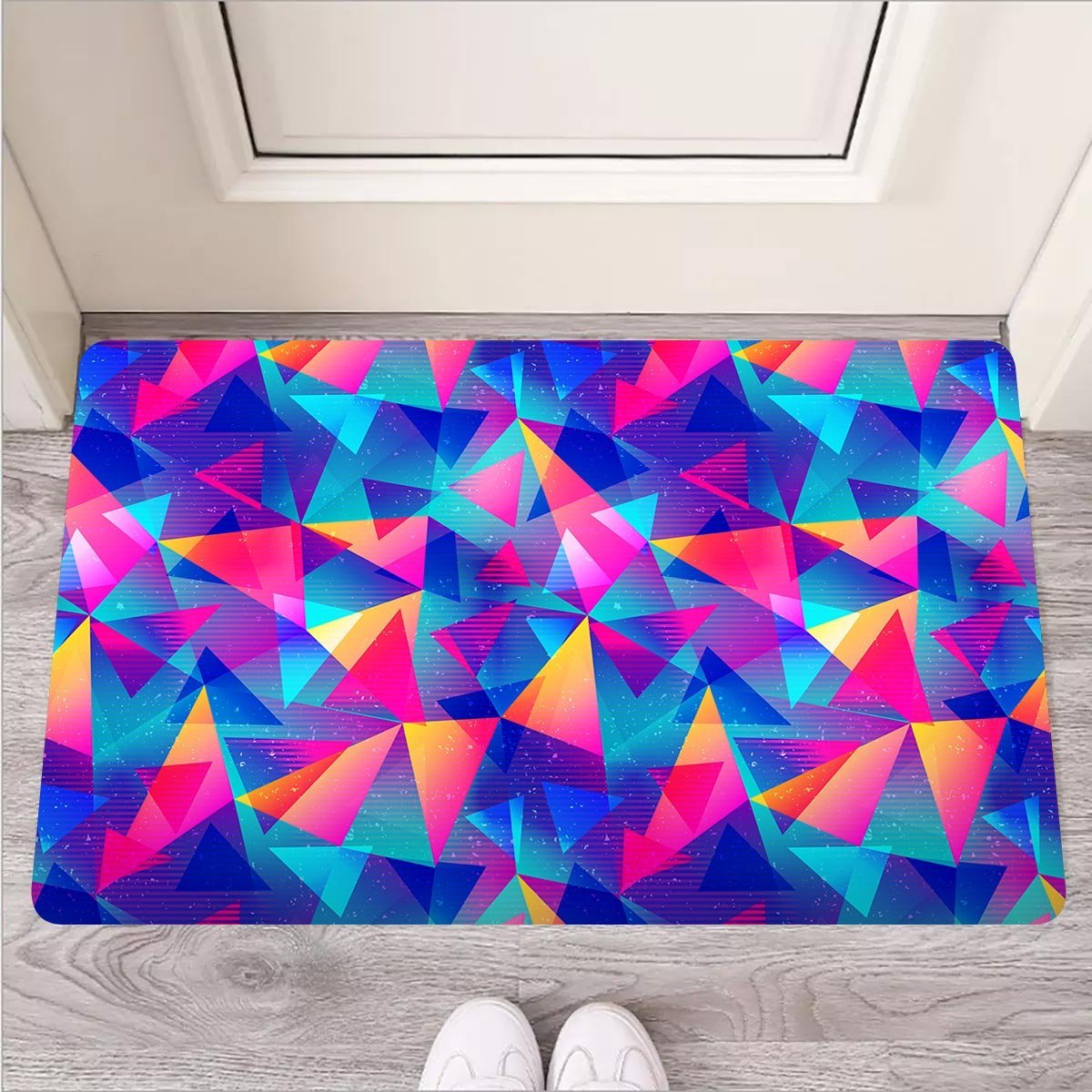 Rainbow Triangle Geometric Door Mat-grizzshop