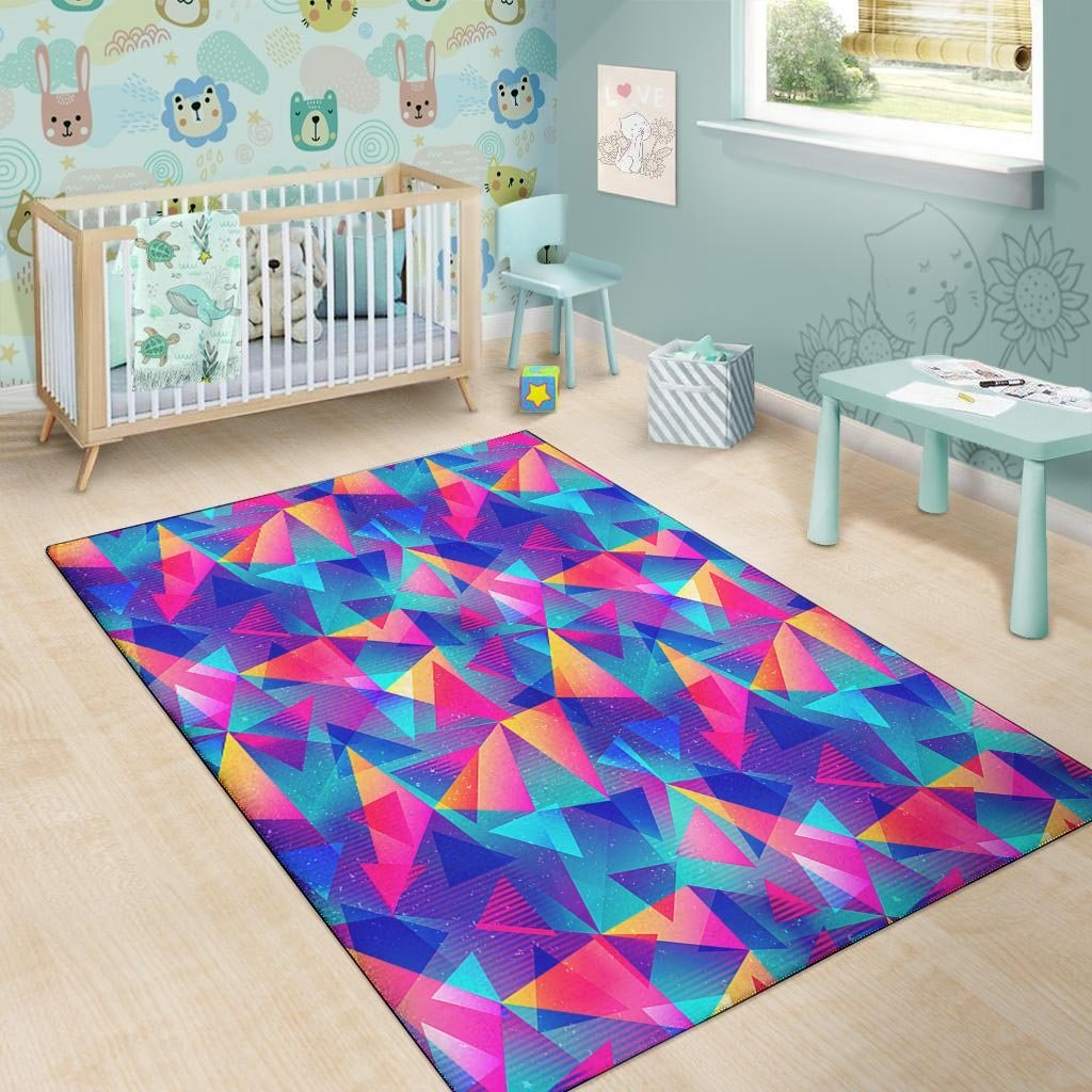 Rainbow Triangle Geometric Floor Mat-grizzshop