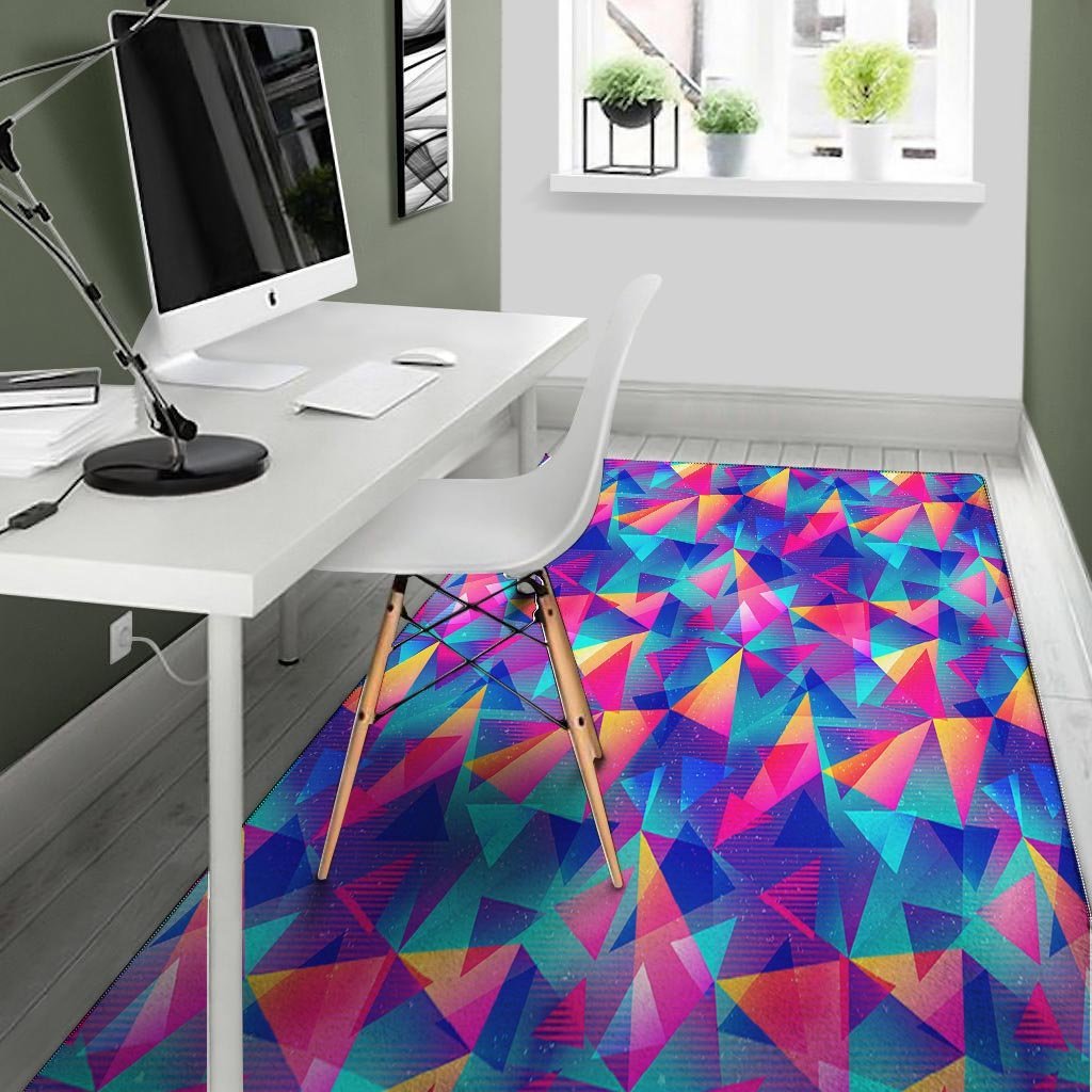 Rainbow Triangle Geometric Floor Mat-grizzshop