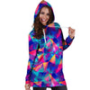 Rainbow Triangle Geometric Hoodie Dress-grizzshop