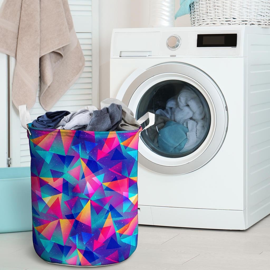Rainbow Triangle Geometric Laundry Basket-grizzshop
