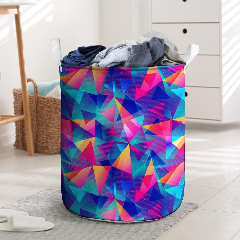 Rainbow Triangle Geometric Laundry Basket-grizzshop