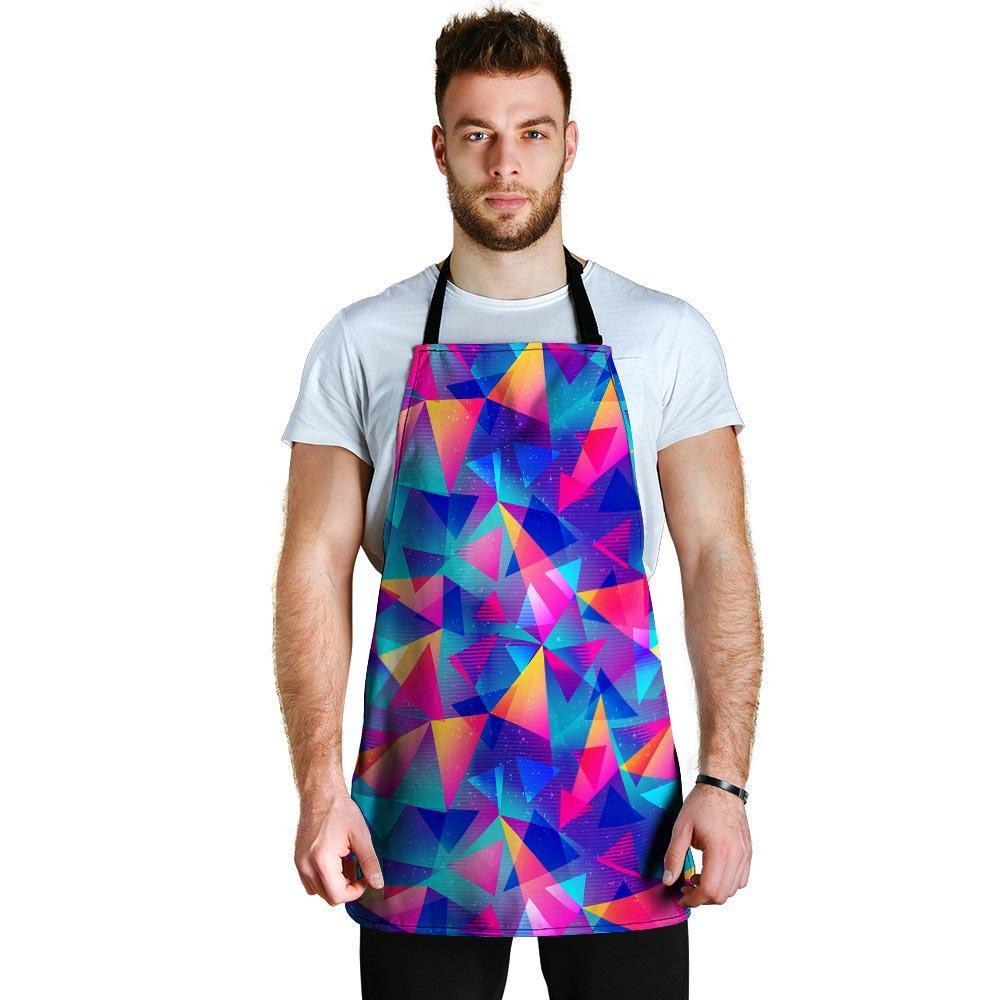 Rainbow Triangle Geometric Men's Apron-grizzshop