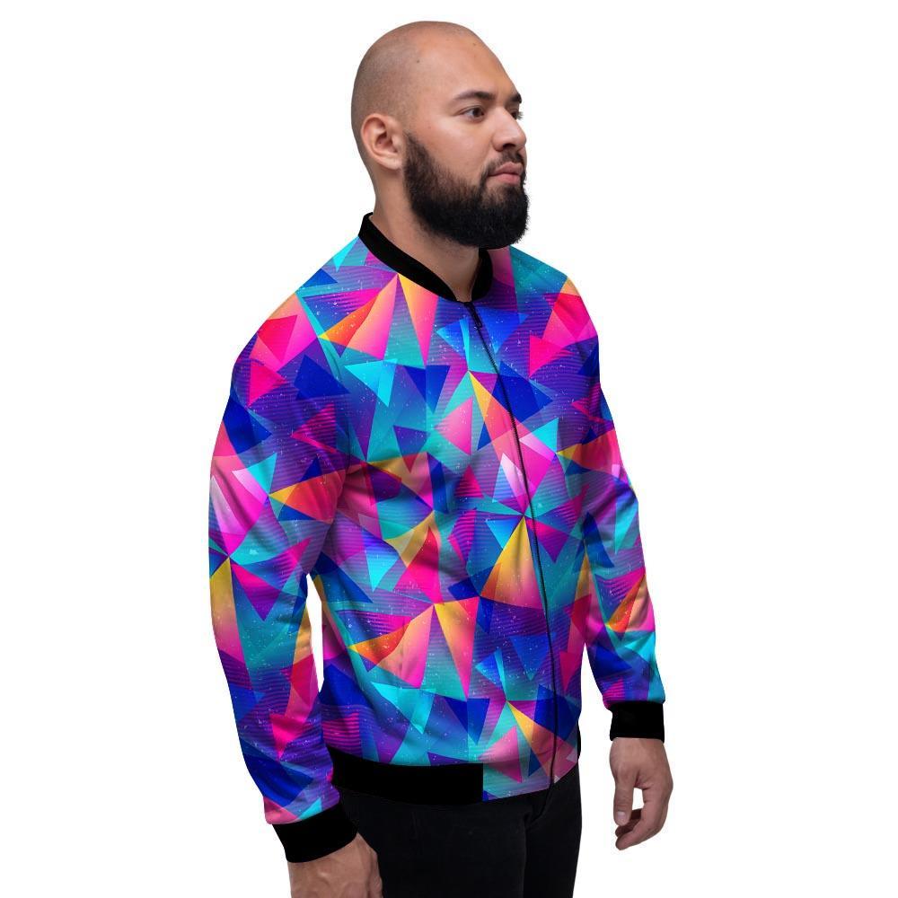 Rainbow Triangle Geometric Men's Bomber Jacket-grizzshop